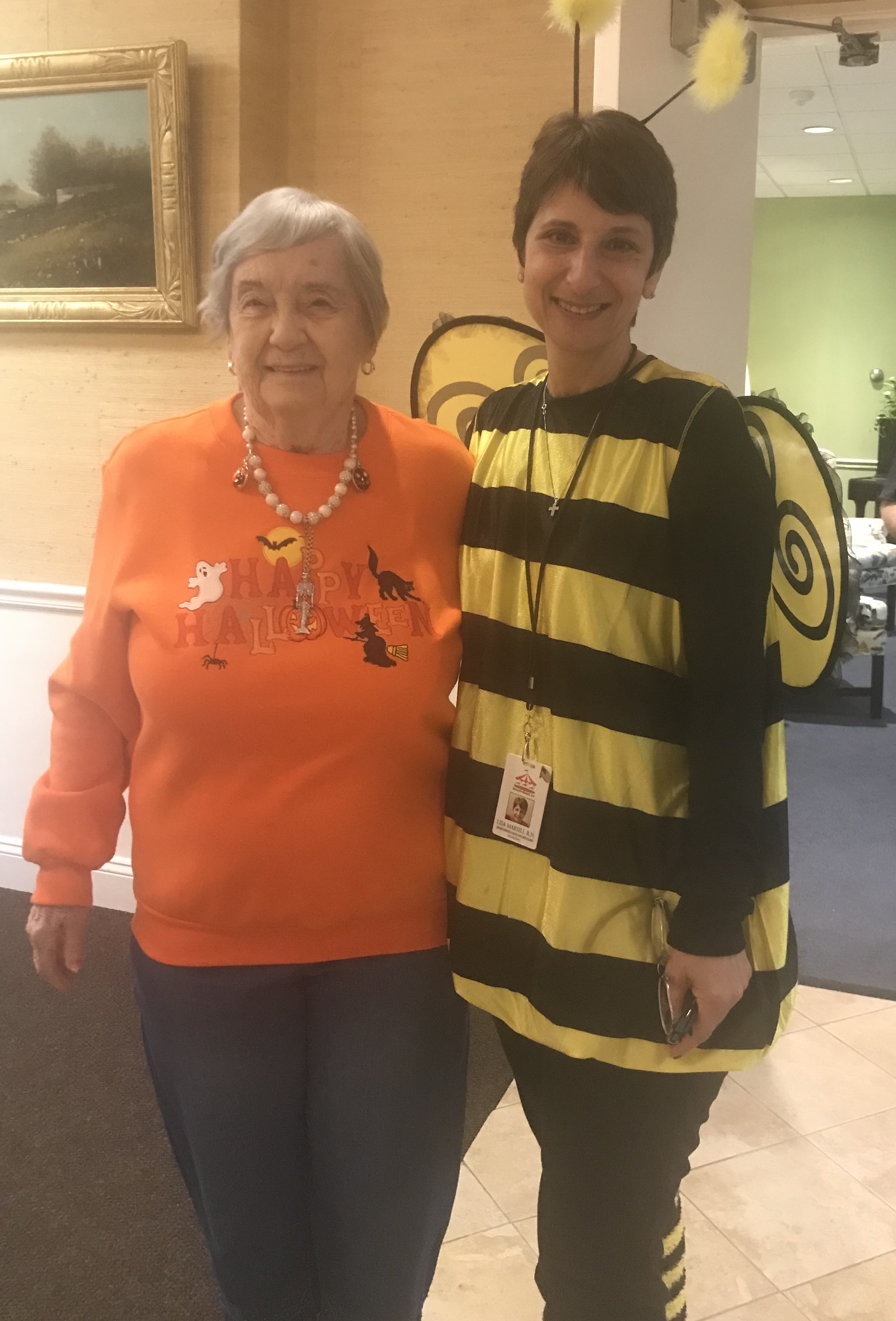 Staff and Resident on Halloween